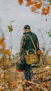 Angler with RTIC cooler bag